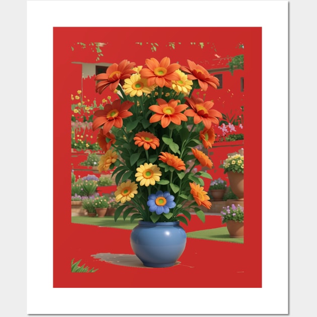 Flower pot sticker extract Wall Art by HTA DESIGNS